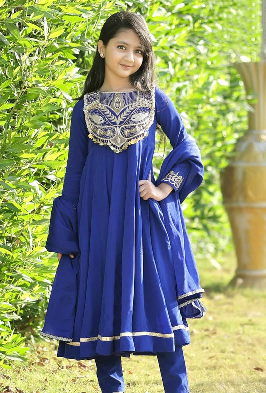 Royal Peacock Embroidery Sequence Work With Heavy Lace Anarkali Set