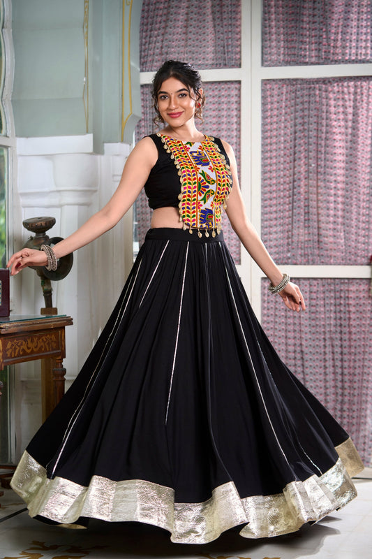 Midnight Charm Black Lehenga Choli For Navratri Night