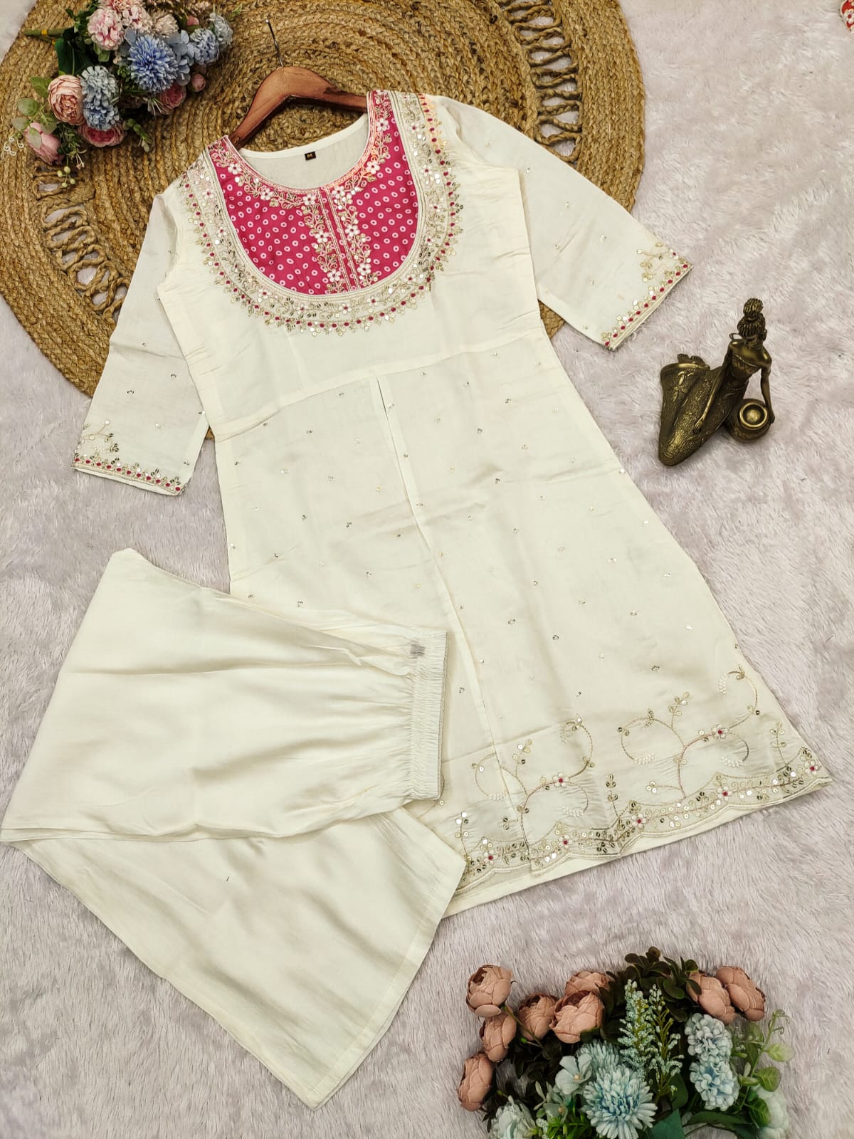 Sizzling Pink Gold Crush Embroidery Coding Sequence Work Salwar Suit