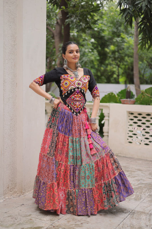 Vibrant Multi Kutchi Mirror Work Lehenga Choli for Navratri